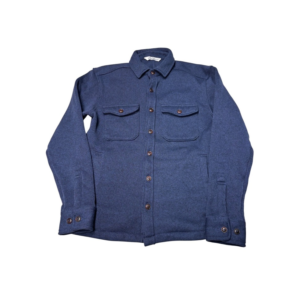 Peter Millar Balsam Crown Sweater Fleece Shirt Jacket Navy Blue MF22K62 Mens S